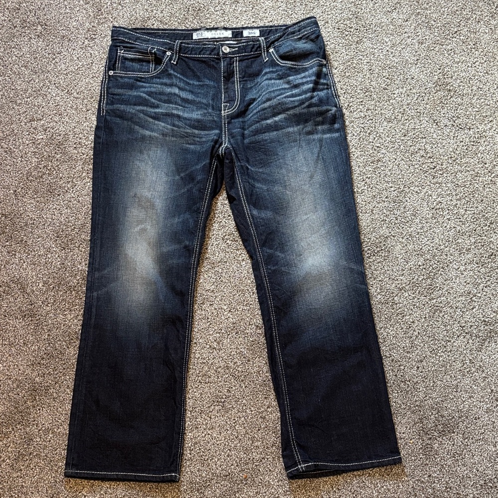 BKE Men’s Derek Dark Wash Stretch Denim Bootcut Western Jeans Size 38S